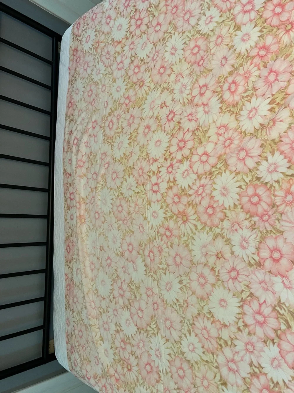 Vintage Cannon Monticello Floral Cotton flat top sheet percale